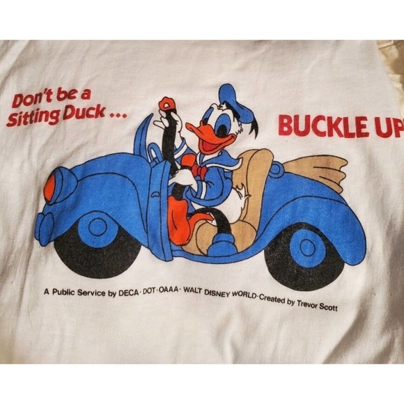 Hanes Fifty-Fifty Donald Duck Single Stitch White Rare Vintage 80s 90s OOAK Tee - Picture 7 of 10